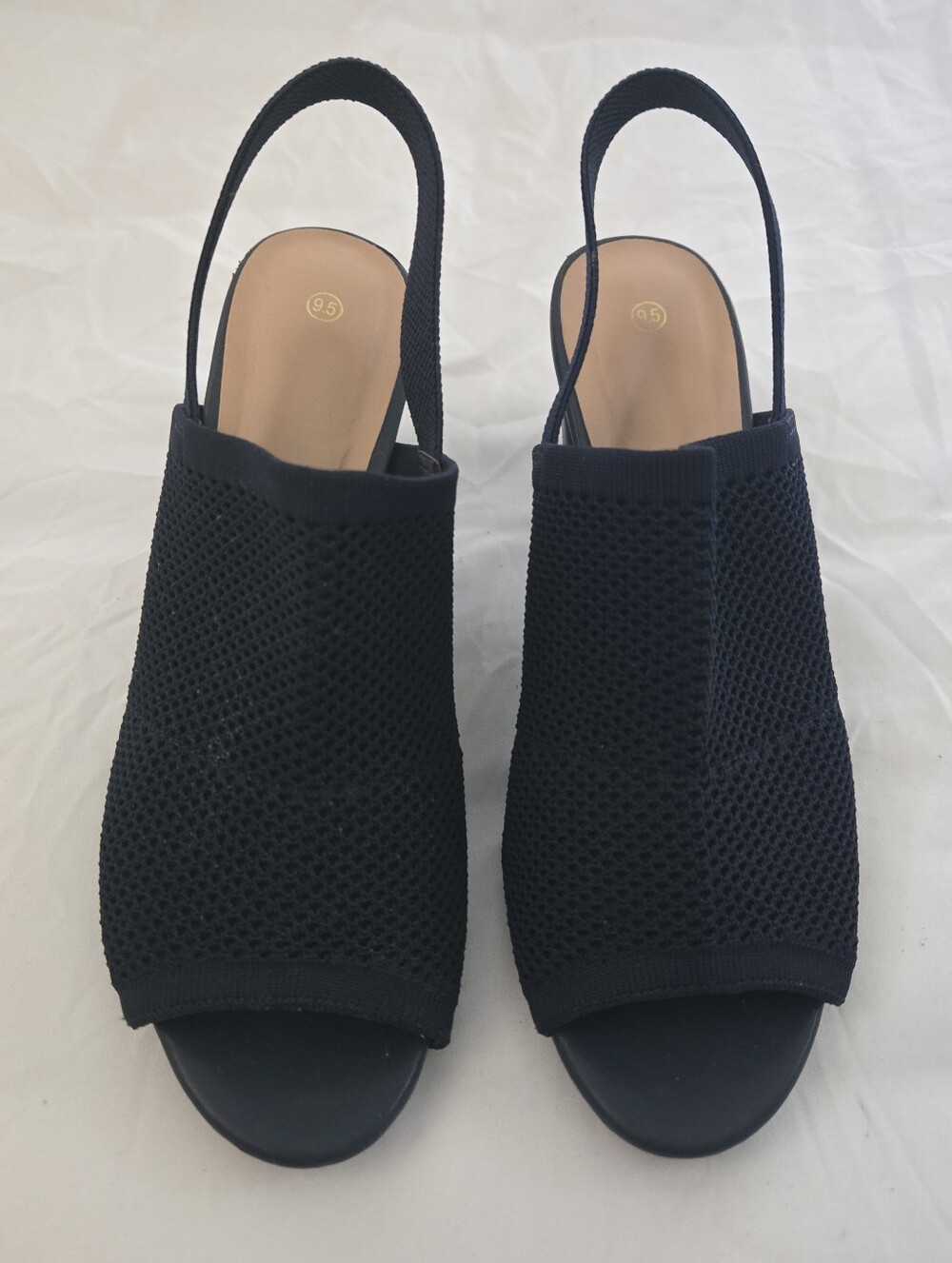 Women's Navy Blue Fabric Slingback Sandals